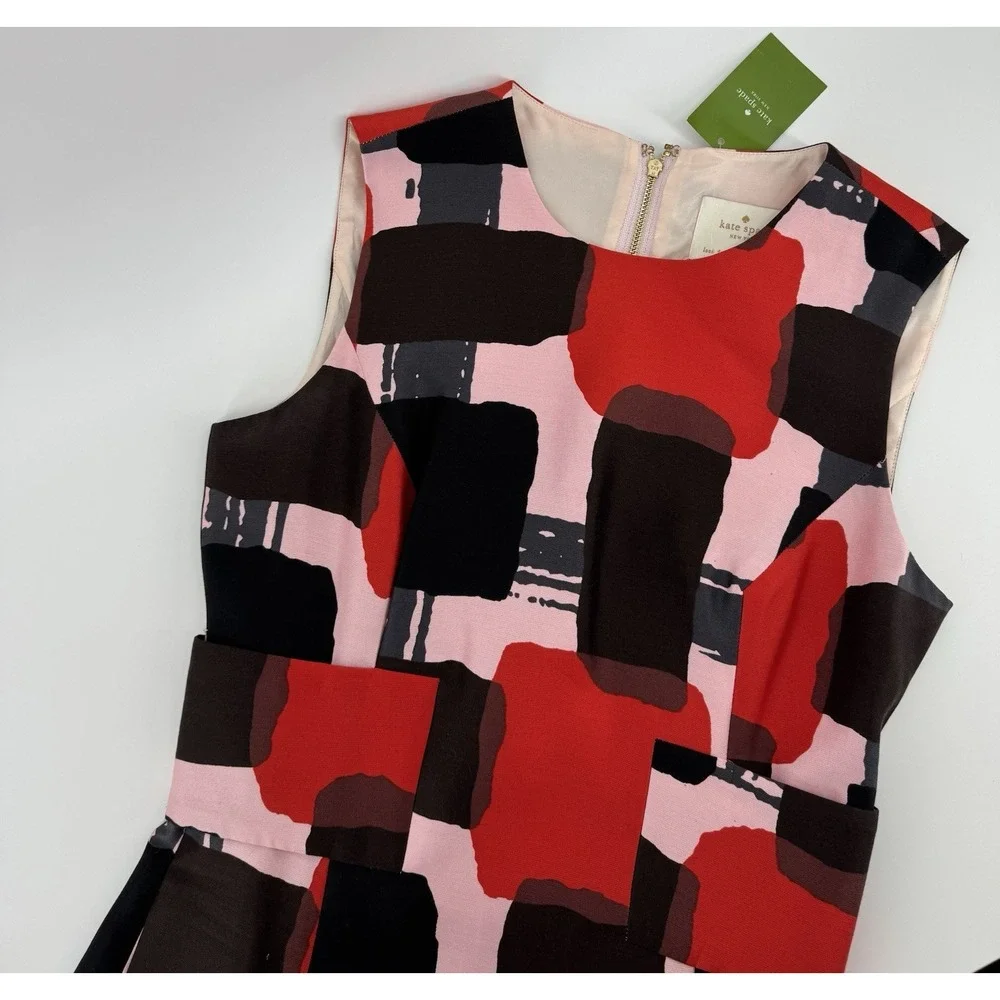 Kate Spade New York‎ Colorblock Pink Red Black Tank Maxi Dress Size 4 NWT